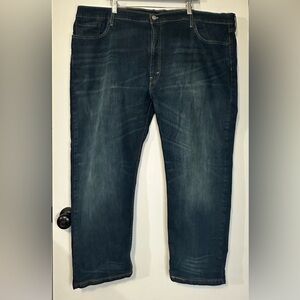 Levis‎ Premium Jeans Mens 502 50x29 Taper Fit Flex Dark Wash Big & Tall Faded
